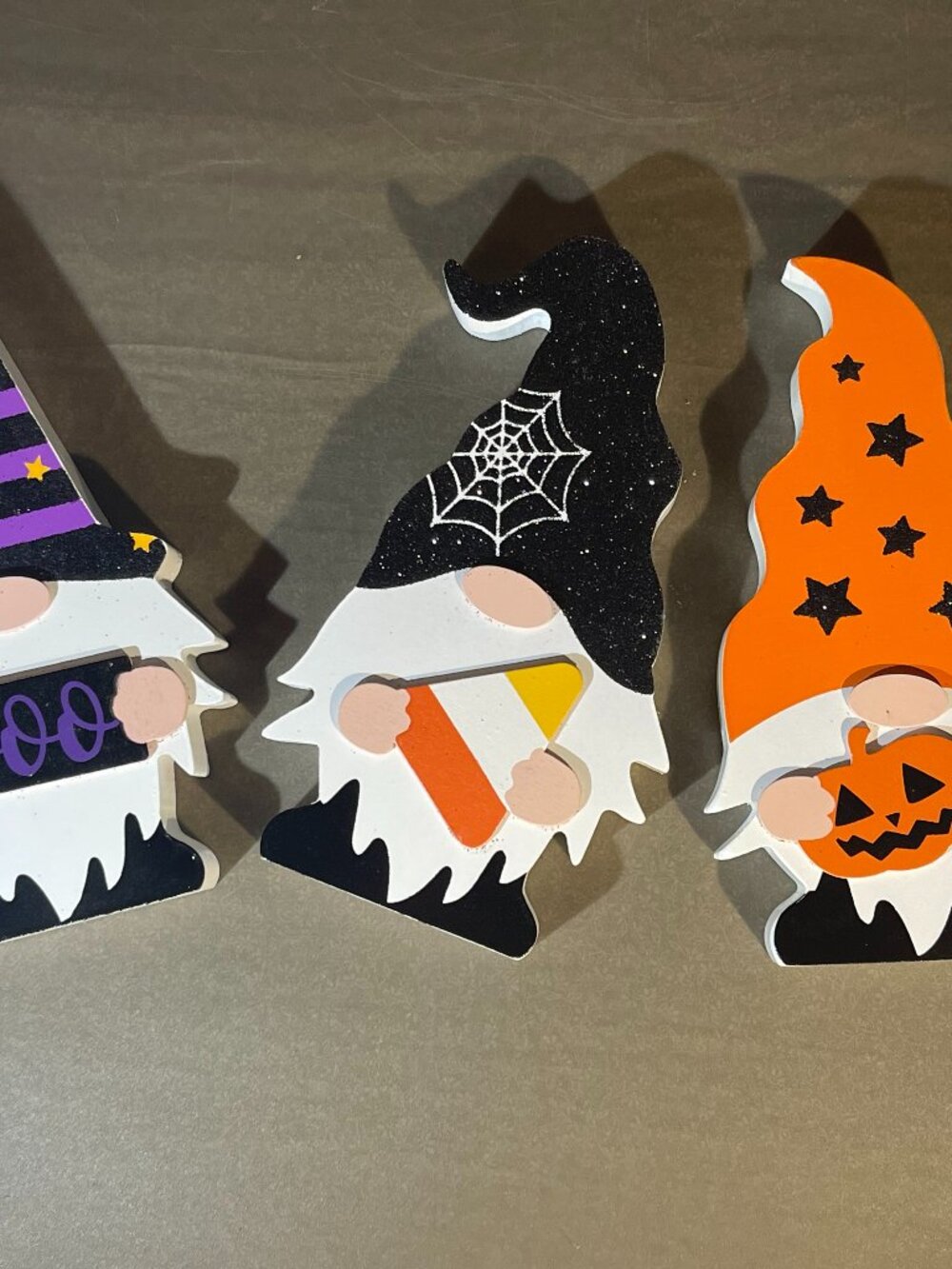 Set of 3 Wooden 7.75" Halloween Gnomes Smart Living (2035)